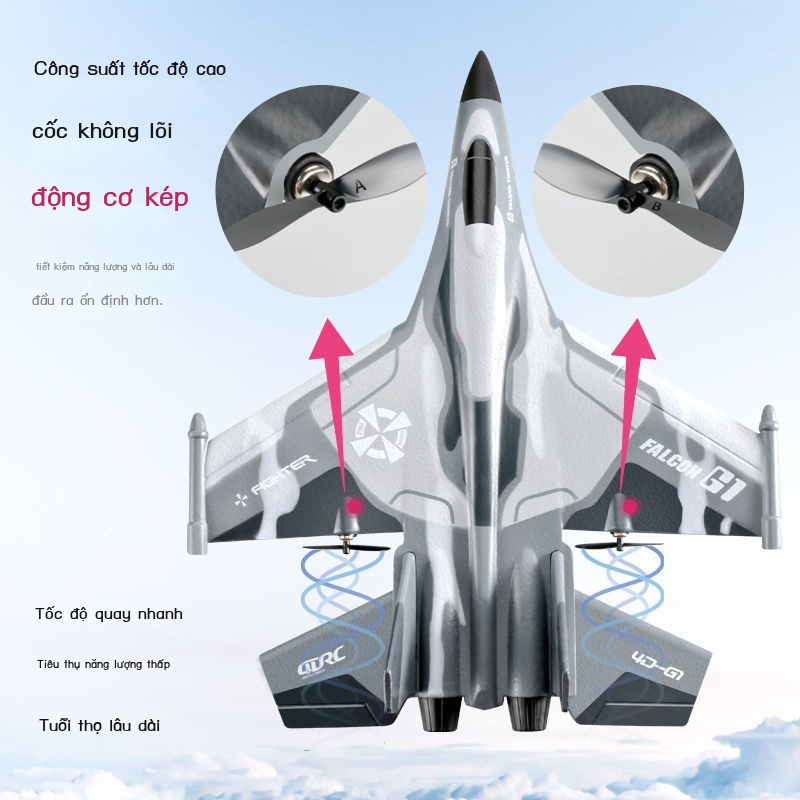Máy bay điều khiển từ xa mô hình trượt thả điện đồ chơi trẻ em