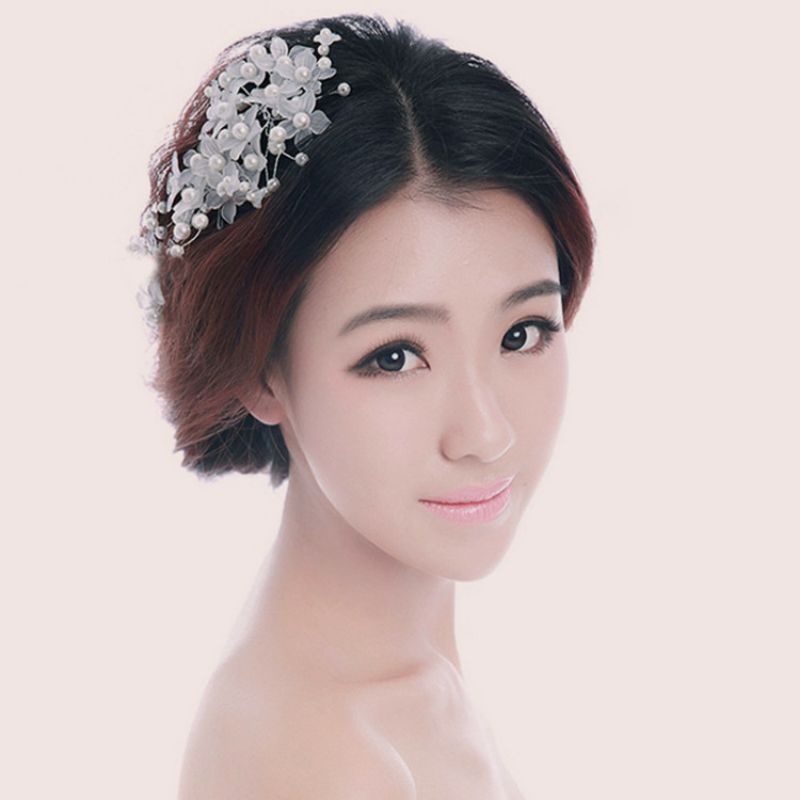 Trâm hoa hạt trai cài tóc dễ thương