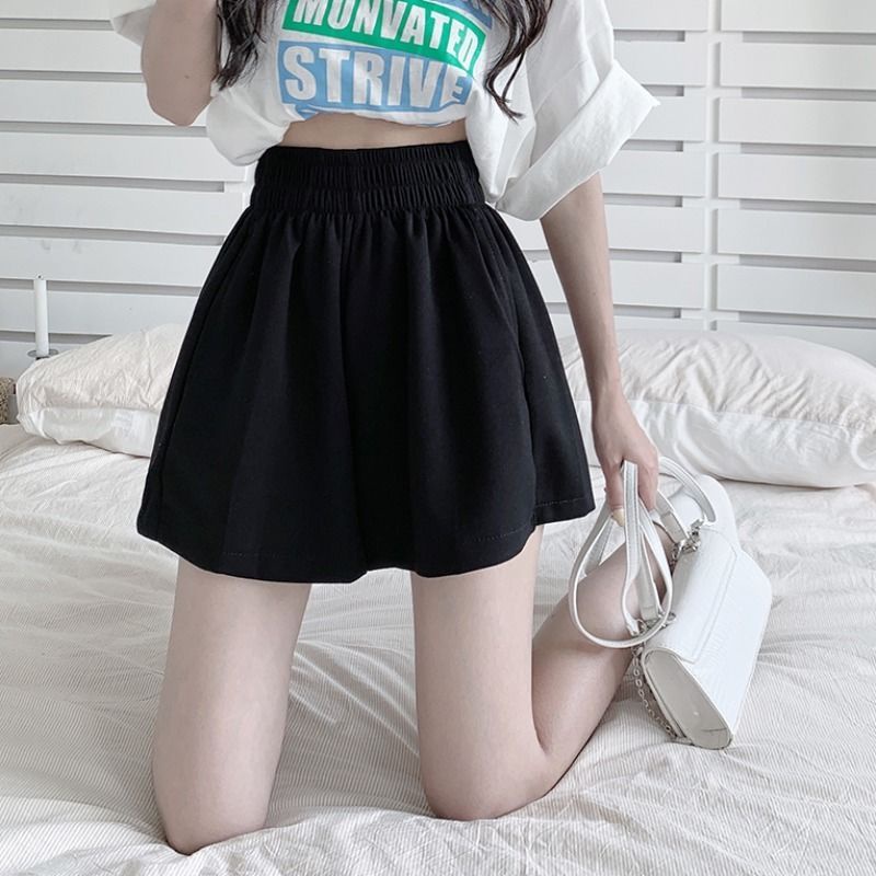 Quần Short Nữ Lưng Thun Ống Rộng Phong Cách Hàn Quốc