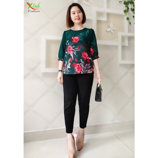 Áo Lụa Mango Cao Cấp Họa Tiết Hoa In 3D Sang Trọng