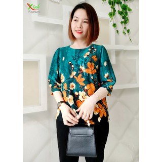 Áo Lụa Mango Cao Cấp Họa Tiết Hoa In 3D Sang Trọng
