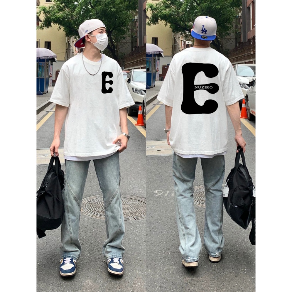 Áo thun unisex Cậu bé mặt trời tay lỡ phong cách retro oversize 100% từ cotton