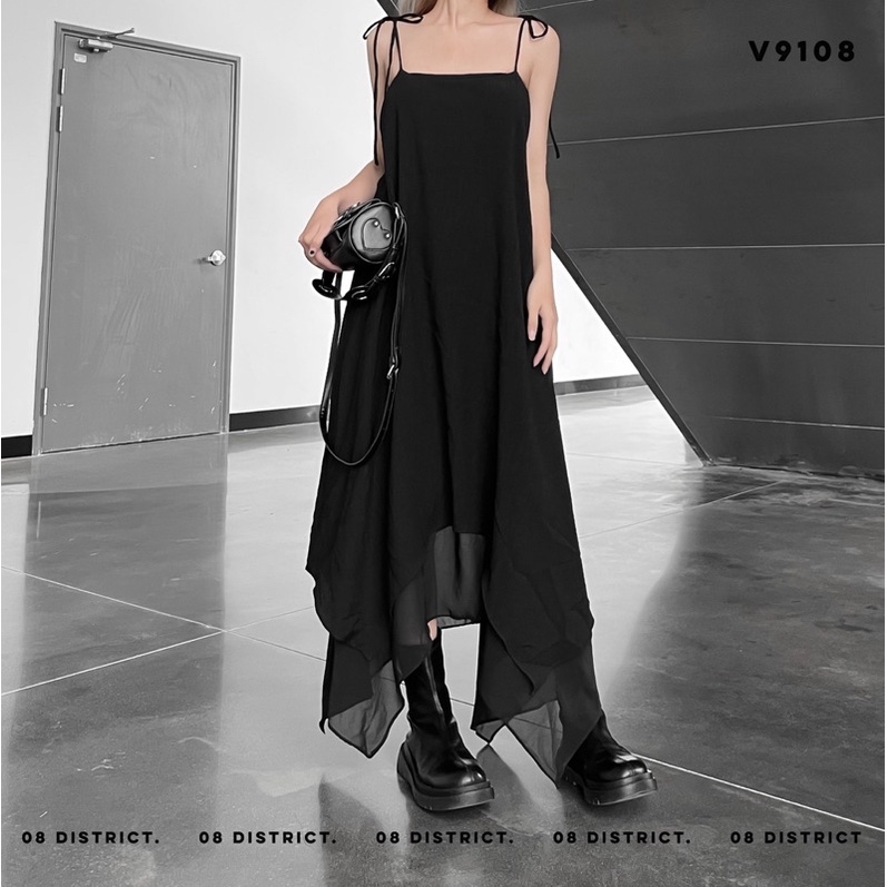Váy hai dây vải gân (V9108)