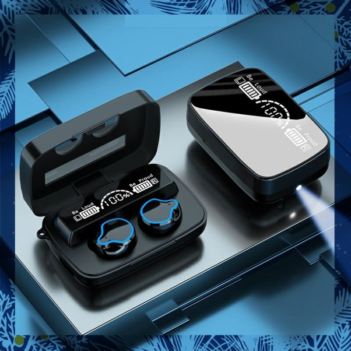 Tai Nghe Bluetooth Không Dây M9 TWS, Tai nghe Gaming Chống Nước Chống Ồn, Pin Trâu Cảm Ứng Âm than