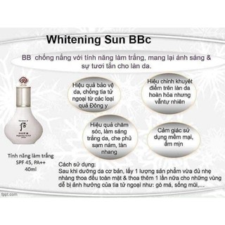 Kem Nền Whitening Sun BB (SPF 45/PA+++)