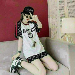 Đồ bộ nữ, Bộ nữ mùa hè thun bigsize tay ngắn sang chảnh, Set đồ bộ quần short thời trang thêu chữ GC COBI