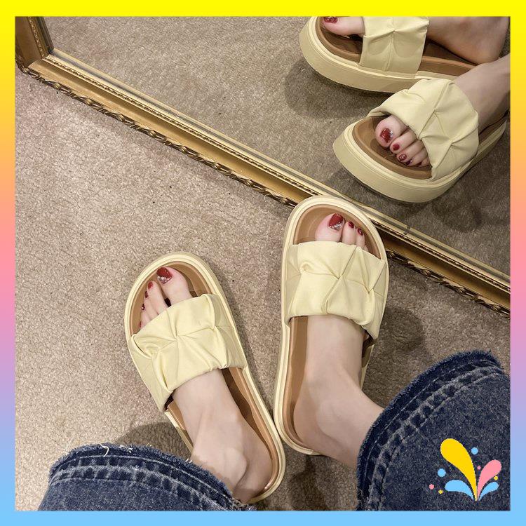 Dép Quai Ngang In Họa Tiết Phong Cách Roman Dễ Phối Đồ Thời Trang Cho Nữ