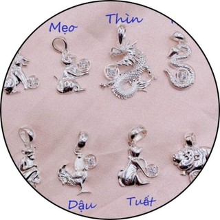 Mặt dây chuyền cho mẹ và bé bạc nguyên chất mặt 12 con giáp theo tuổi đẹp bền rẻ