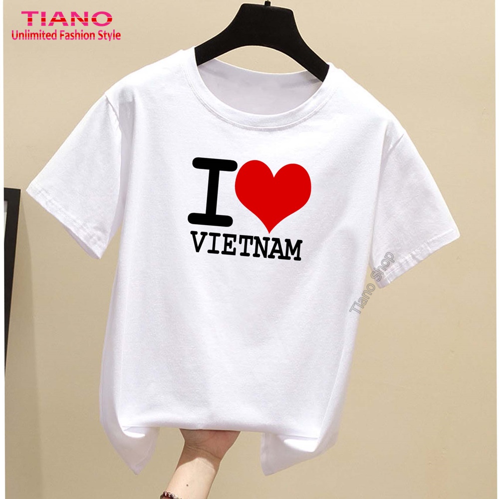 Áo Thun Tay Ngắn I Love VietNam AT-056 - Tiano - Thời Trang Đơn Giản - Áo Thun Nam - Áo Thun Nữ