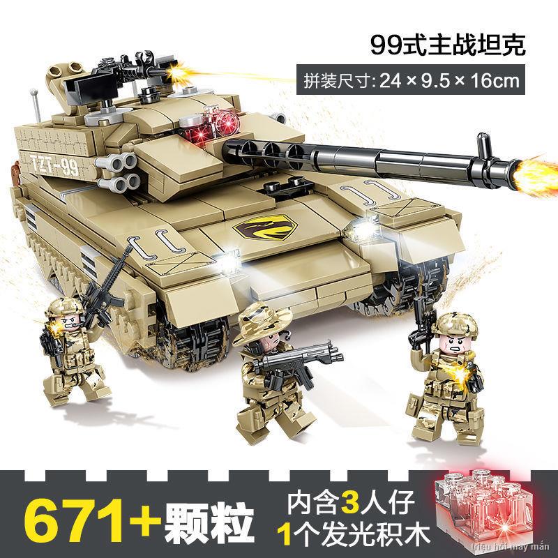 🎁Tương thích với các khối xây dựng Lego Phantom Ninja Lắp Ráp Leopard Tank Land War King Nam Xe Bọc Thép Đồ Chơi Giáo D