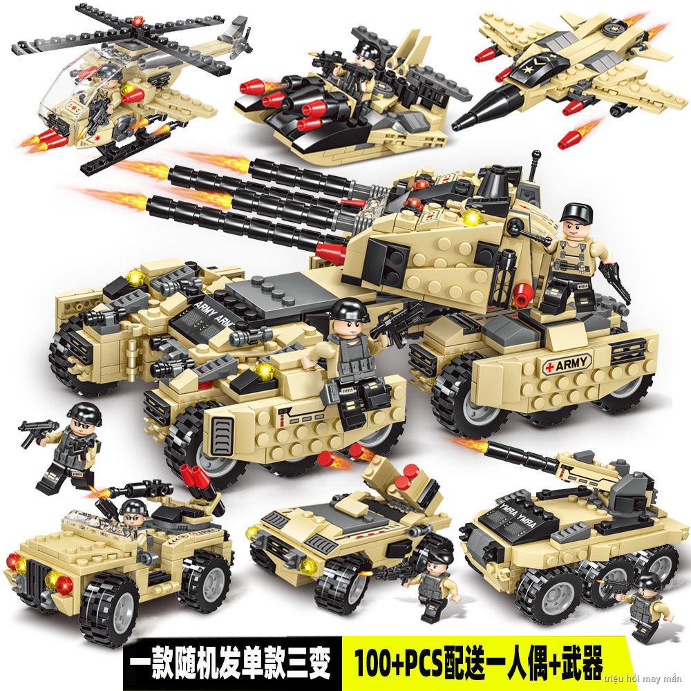 🎁Tương thích với các khối xây dựng Lego Phantom Ninja Lắp Ráp Leopard Tank Land War King Nam Xe Bọc Thép Đồ Chơi Giáo D