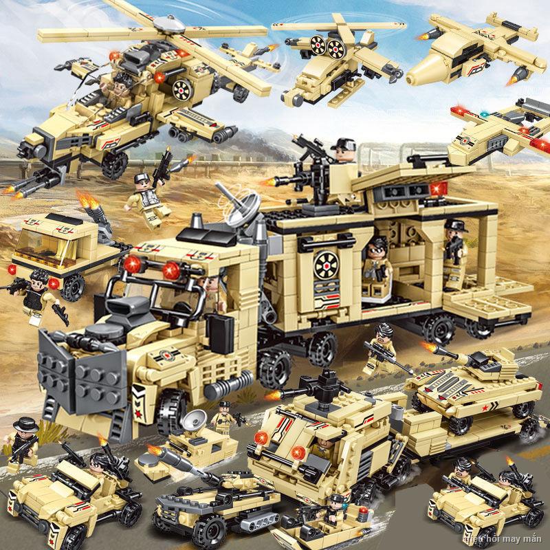 🎁Tương thích với các khối xây dựng Lego Phantom Ninja Lắp Ráp Leopard Tank Land War King Nam Xe Bọc Thép Đồ Chơi Giáo D