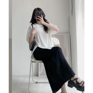 [Mã TOPSMW giảm đến 10k đơn 99k] Áo nữ thun gân form rộng tay lỡ basic dễ phối đồ AO2