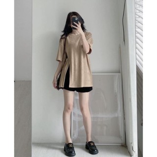 [Mã TOPSMW giảm đến 10k đơn 99k] Áo nữ thun gân form rộng tay lỡ basic dễ phối đồ AO2