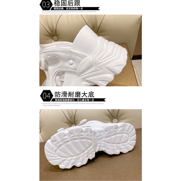 Dép Quai Ngang Đế Xuồng Dày 10cm Đính Đá Phong Cách Thể Thao Thời Trang Mùa Hè Mới Cho Nữ