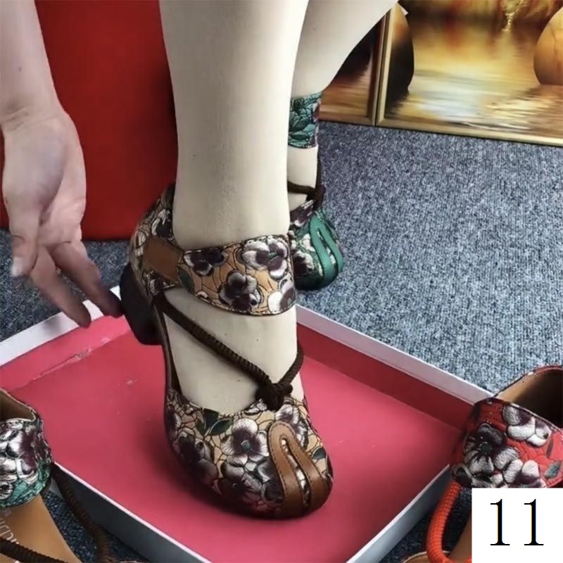 Giày Sandal Bằng Da Thật Đế Mềm Dày Hở Ngón Thoải Mái Thời Trang Mùa Hè 2023 Phong Cách Dân Tộc Cho Nữ