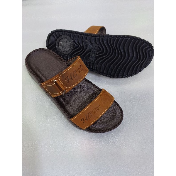 Dép Nam quai ngang da bò cao cấp Mã V43