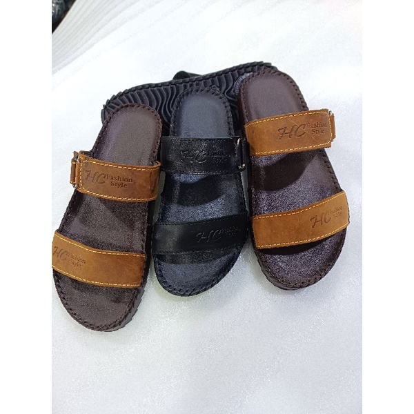 Dép Nam quai ngang da bò cao cấp Mã V43