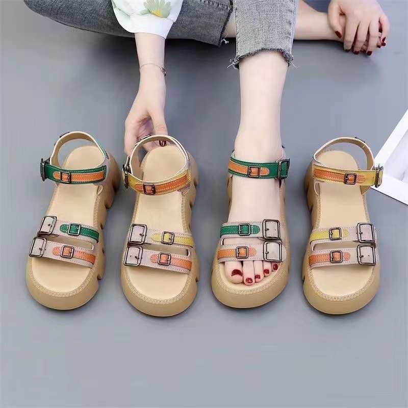 Giày Sandal Đế Mềm Dày Thời Trang Mùa Hè 2023 Kích Thước Lớn 41