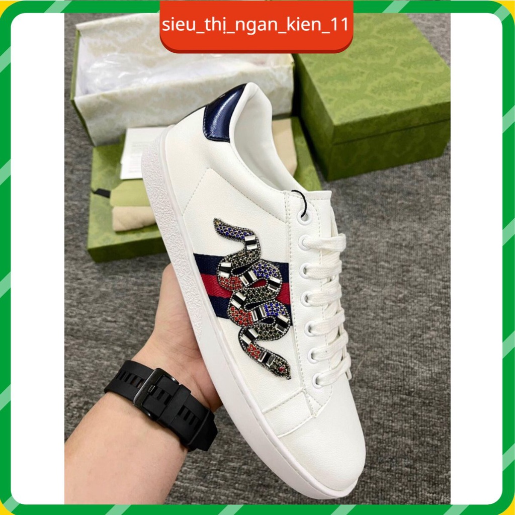 Giày sneakers G.C rắn đá nam nữ hàng cao cấp VIP,Giày Sneaker Da Nam Nữ Rắn Đính Đá Gót Vảy Chữ
