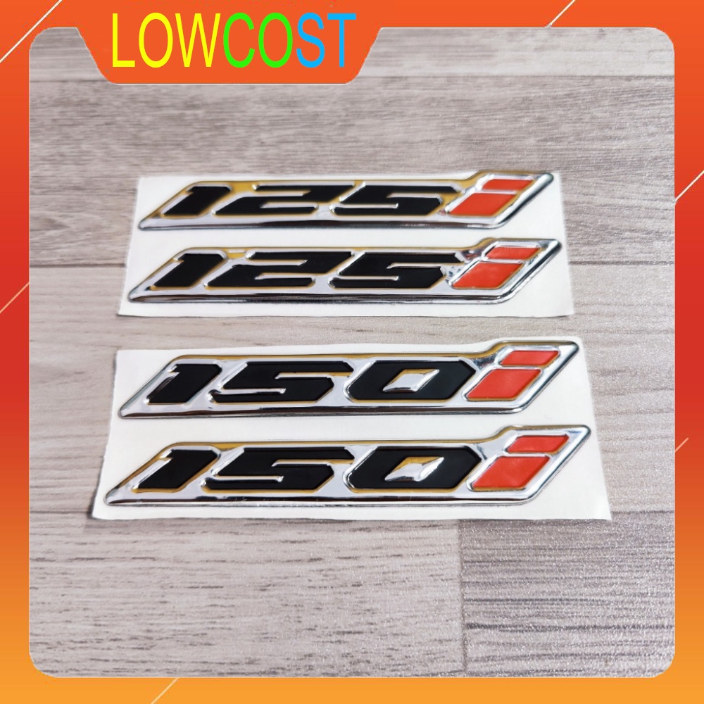Cặp tem số 125i, 150i chất liệu nhựa ABS cứng chống nước siêu bền keo dán chắc chắn (Màu Đen)