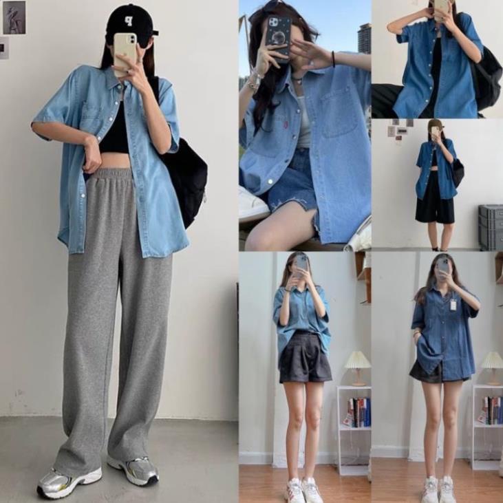 Áo sơ mi nữ dài tay form rộng kiểu hàn basic màu trang nhã dễ phối đồ SM1