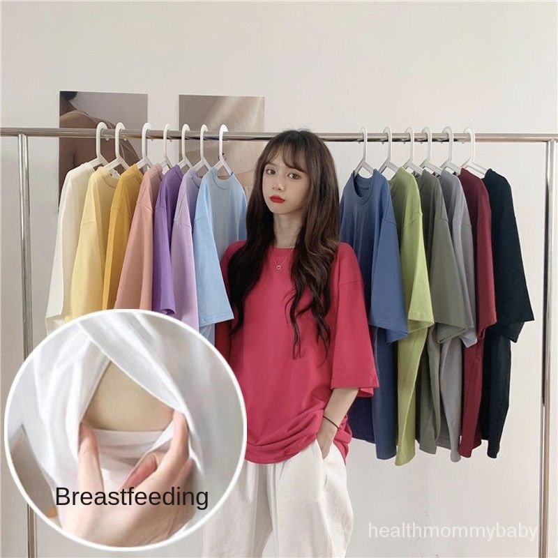 Trang Phục Bà Bầu Trang Phục Cho Con Bú  TÁo Sơ Mi  Tay Ngắn Dài  Phiên Bản Hàn Quốc Lỏng Lẻo  Áo Sơ Mi Đáy Cho Con Bú H
