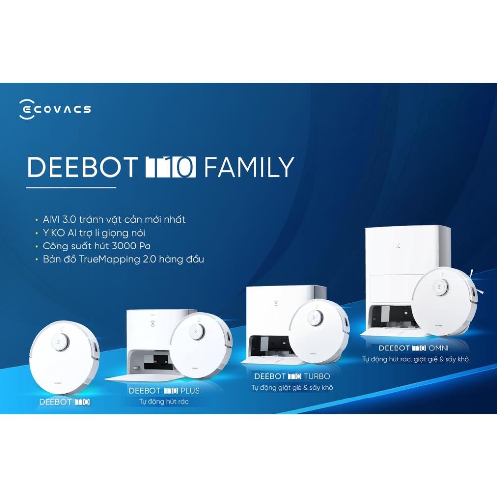 [Hỏa Tốc] Robot Hút Bụi Lau Nhà Ecovacs Deebot T10 OMNI - Bản Quốc Tế - BH 24 Tháng - Trợ Lý Ảo Yiko - Tự Động Xả Rác | BigBuy360 - bigbuy360.vn