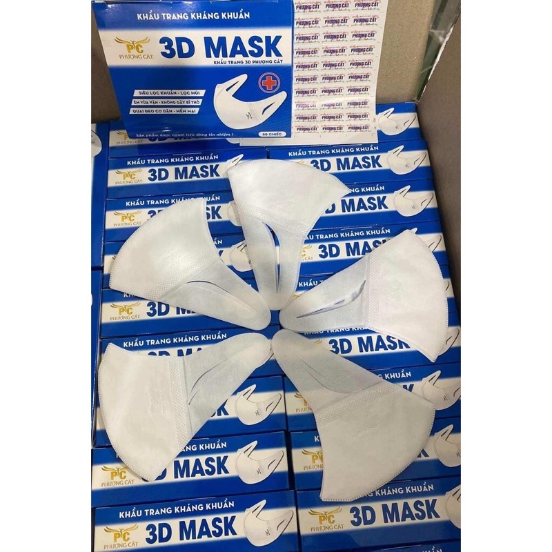 [Combo 4 hộp 200 chiếc] Khẩu trang 3D Mask Phượng Cát màu trắng siêu rẻ