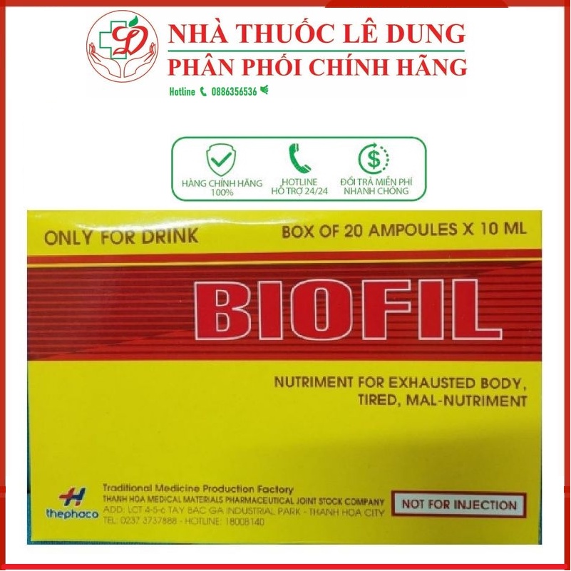 Biofil Hỗ trợ bổ dưỡng cho người mệt mỏi, suy nhược cơ thể, trẻ em chậm lớn