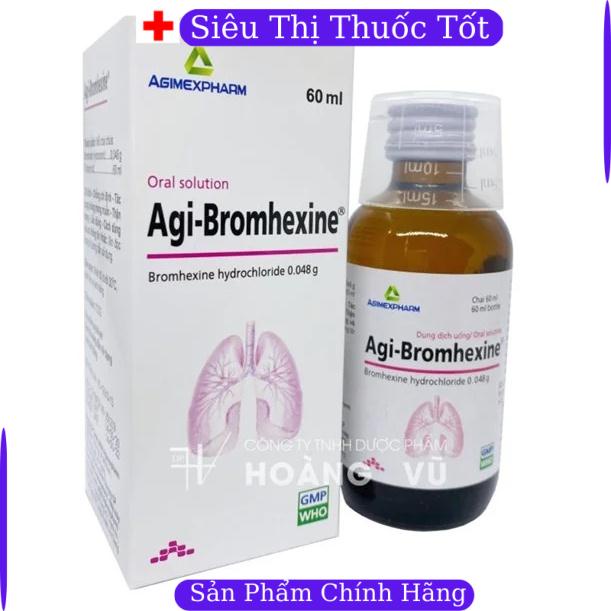 Siro long đờm, loãng đờm hiệu quả Agi - Bromhexine chai 60ml