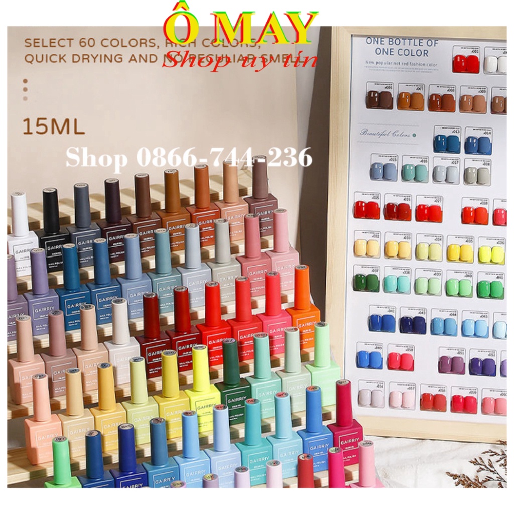 Sơn gel móng tay Hơ Đèn GAIRRIY chai15ml chăm sóc móng làm đẹp nail mi spa Shop Ô MAY OMAYVN