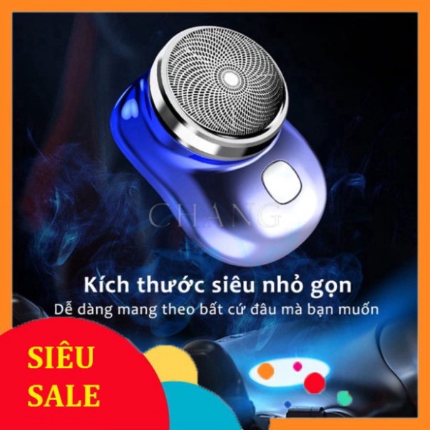 Máy Cạo Râu Mini 6 Lưỡi Kép Tự Mài, Dao Cạo Râu Điện Chống Nước IPX7 Nhỏ Gọn Bỏ Túi Sạc Type C