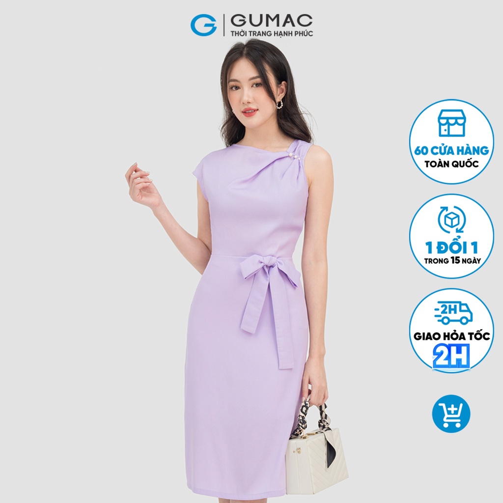 Đầm lệch vai phụ kiện DC07035 thời trang GUMAC