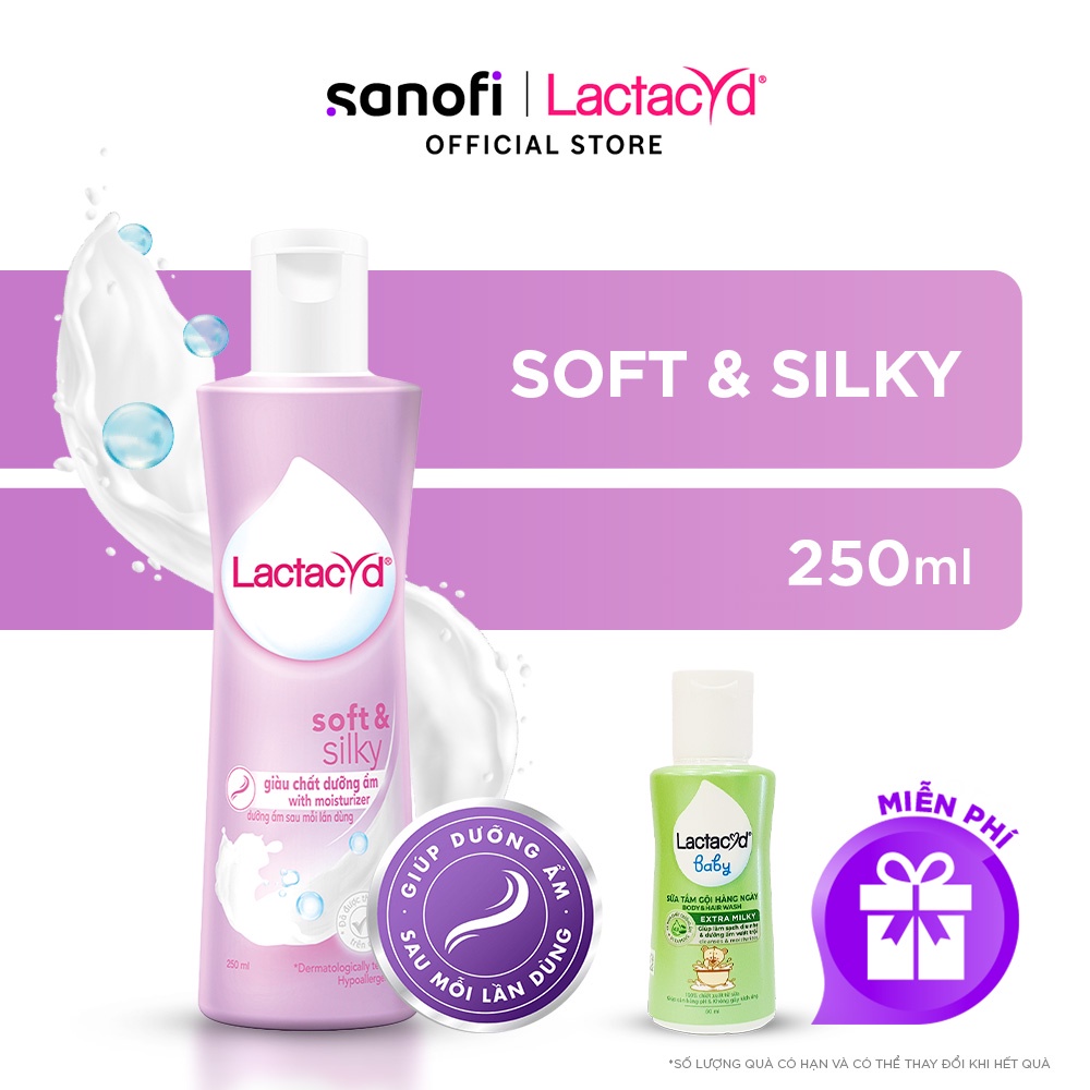Dung Dịch Vệ Sinh Phụ nữ Lactacyd Soft & Silky Dưỡng Ẩm 250ml