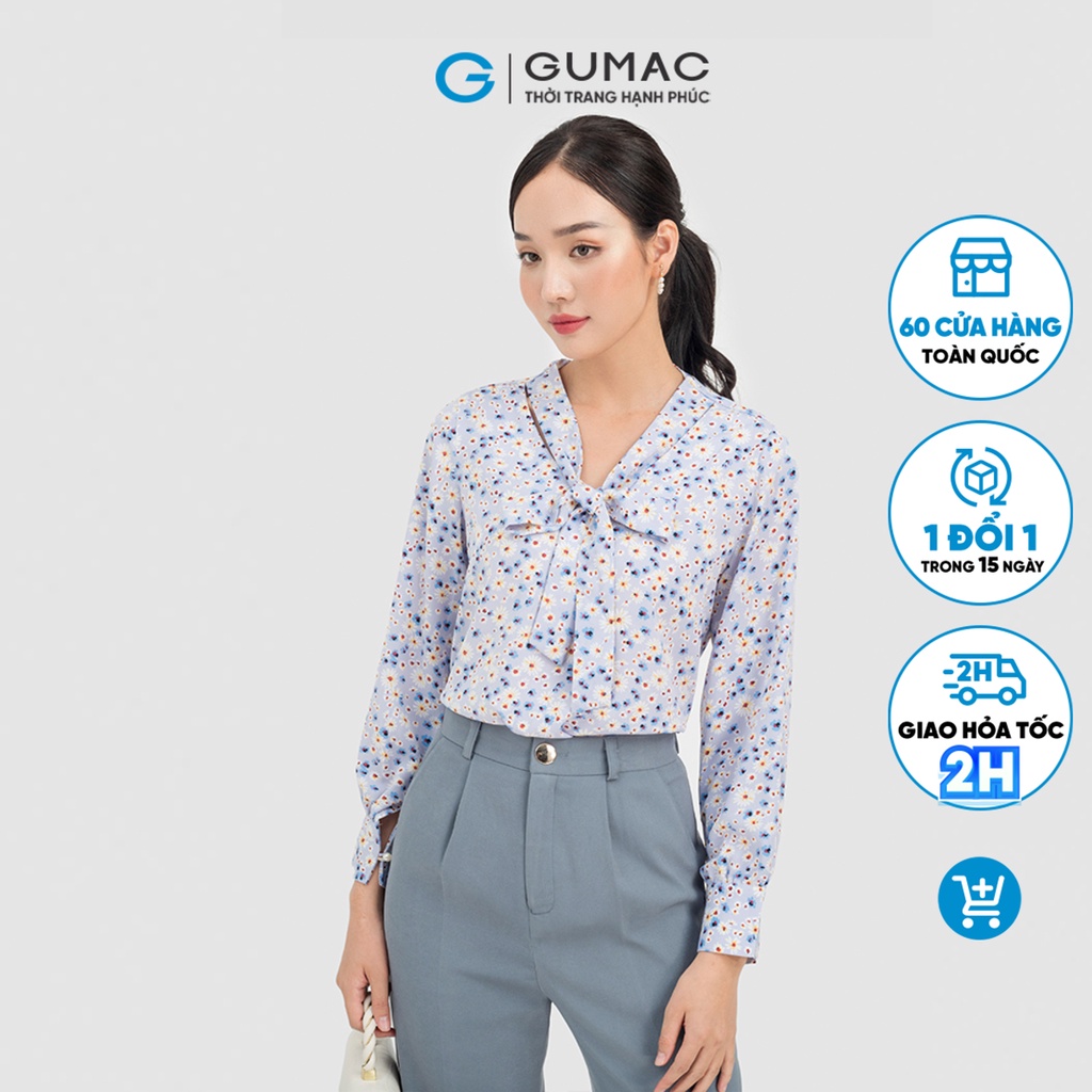 Áo sơ mi nữ thắt nơ LA0705 thời trang GUMAC