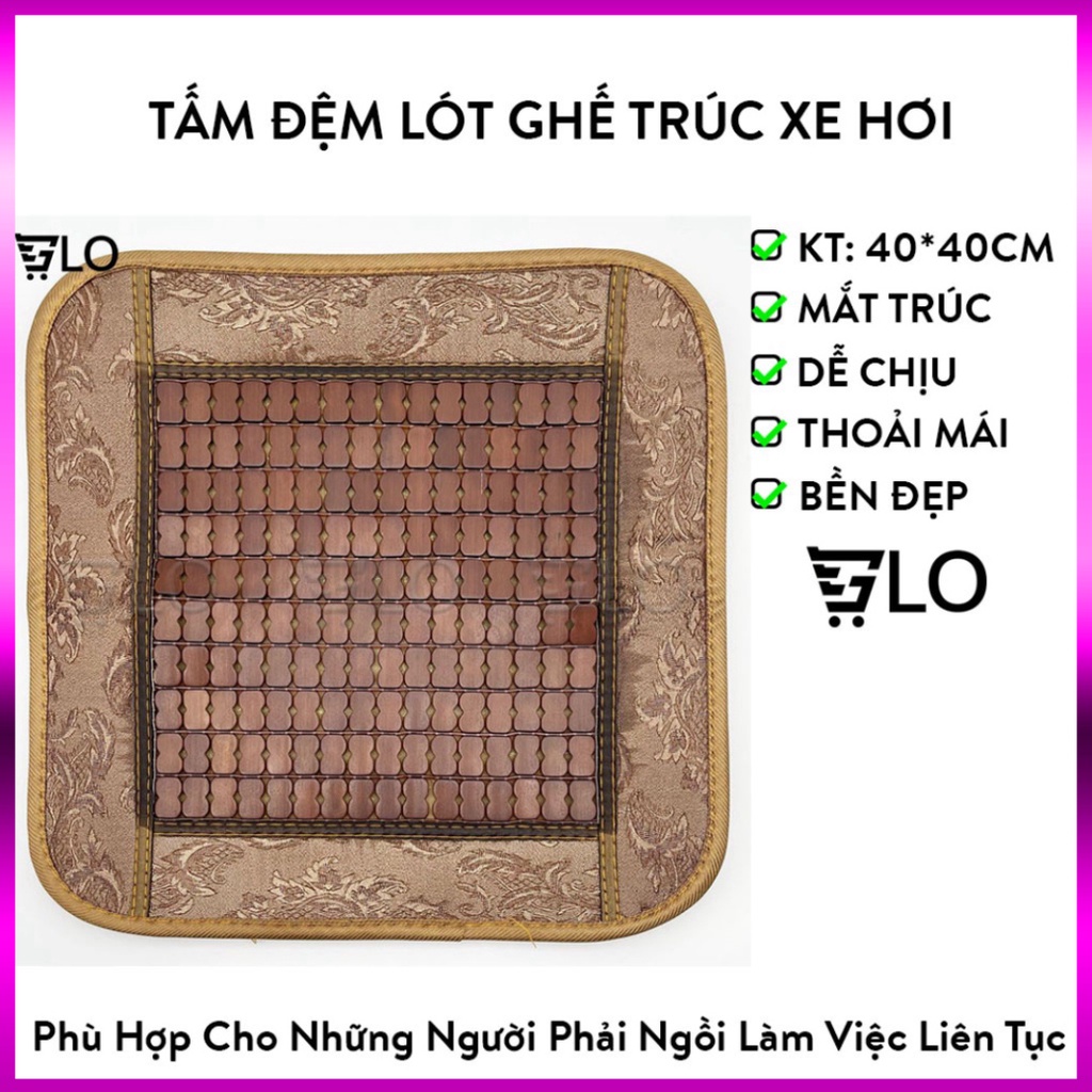 Tấm Đệm Lót Ghế Trúc Xe Hơi,Ô Tô, Văn Phòng Có Hạt Bám Dính