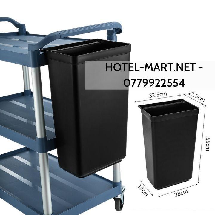 THAU VÀ XÔ NHỰA XE ĐẨY THU GOM CHÉN DĨA TRONG NHÀ HÀNG