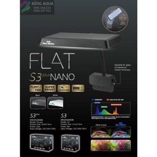 Đèn flat s3 plus nano rgb đỏ cá không đỏ nước