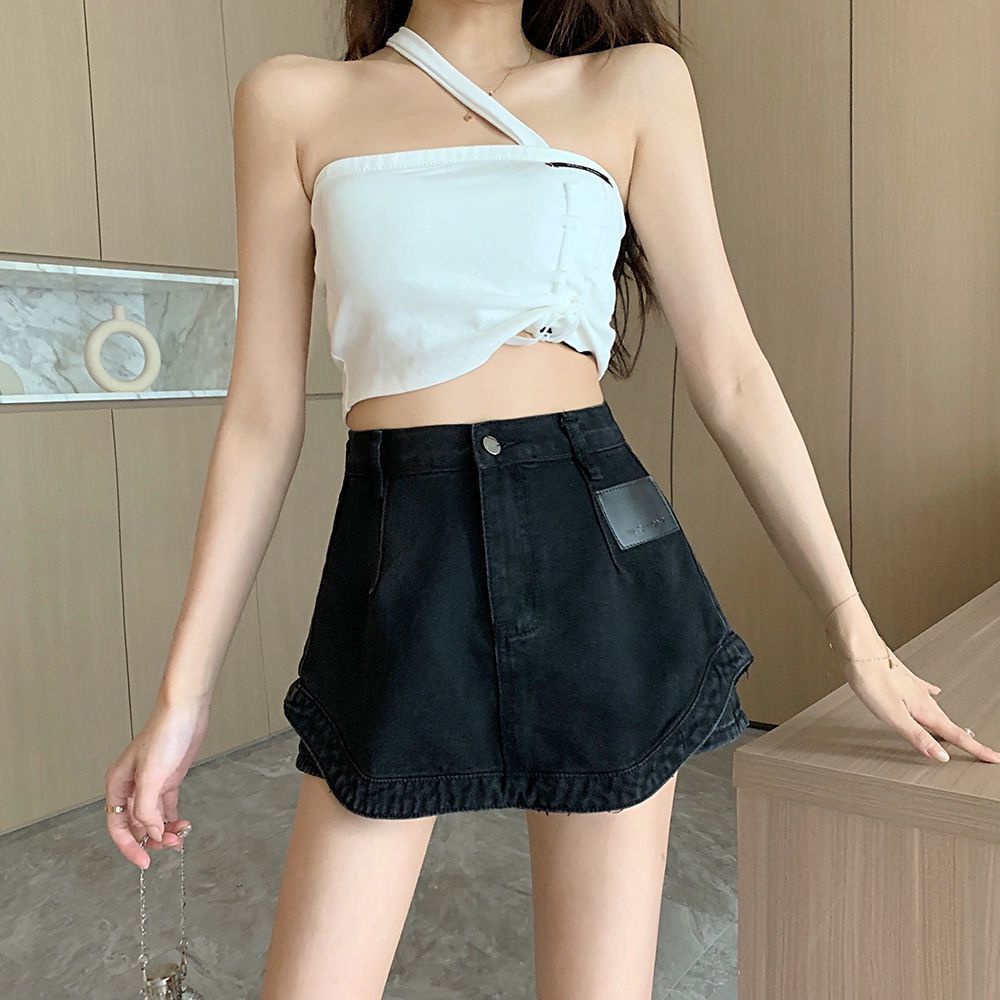 Chân Váy Denim Chữ a Lưng Cao Phong Cách Hàn Quốc Dành Cho Nữ