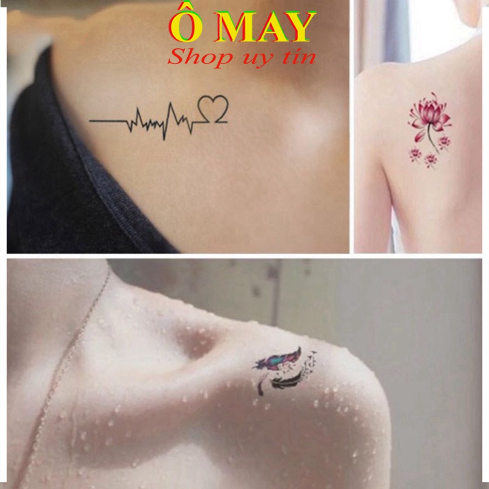 Hình Xăm Mẫu SN Dán Chống Thấm Nước 10x6cm Trang trí nail mi spa thẩm mỹ thời trang Shop Ô MAY OMAYVN