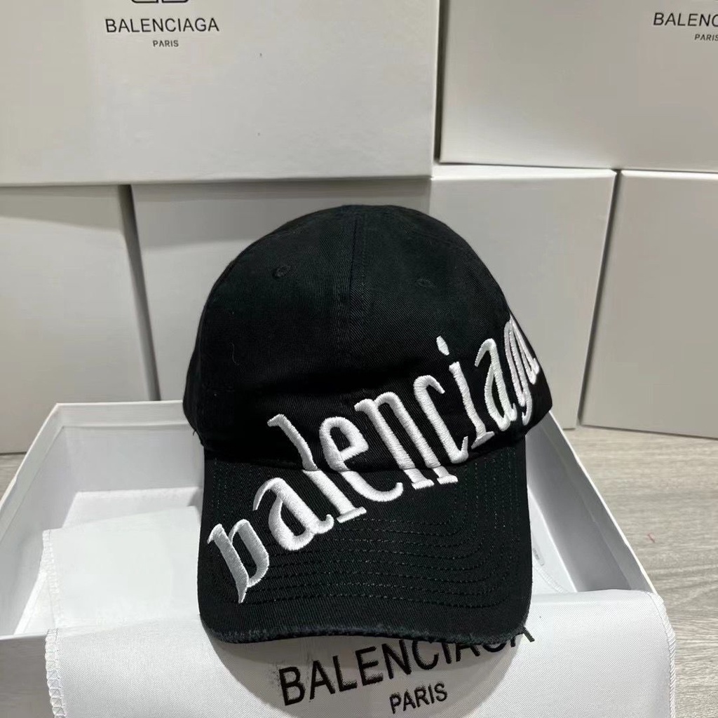 Balenciaga Mũ Lưỡi Trai Thêu Chữ Phong Cách Hàn Quốc Cá Tính