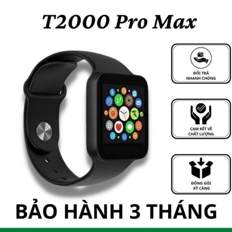 Đồng hồ thông minh T2000 Promax viền thép, Nghe gọi 2 chiều, chơi đươc Game, Màn hình chờ AOD, Lịch, Chia đôi màn hình N
