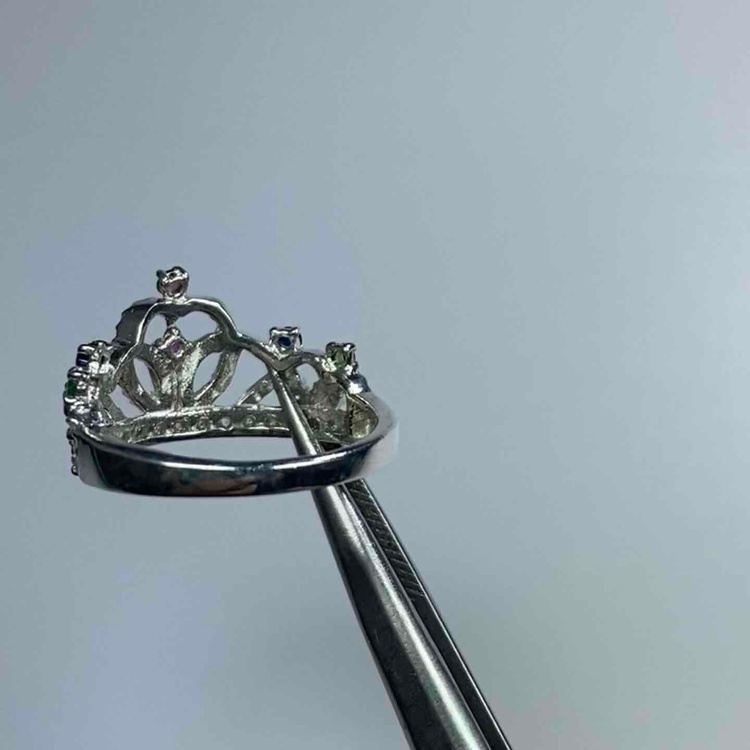 VMC1-BẠC 925 ĐÍNH VIÊN RUBY , SAPHIA , EMERALD size 2ly ( THIÊN NHIÊN ) KIỂU VƯƠNG MIỆN ( hàng đúc ny 11 size 5.5)