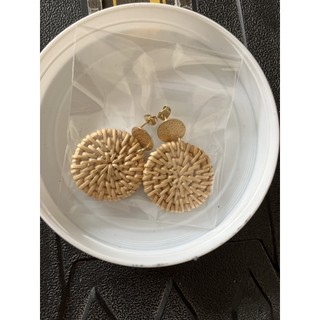 khuyên tai mây tre đan handmade