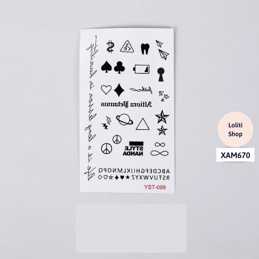 Hình xăm tạm thời chống nước họa tiết dễ thương LOLITI XAM670