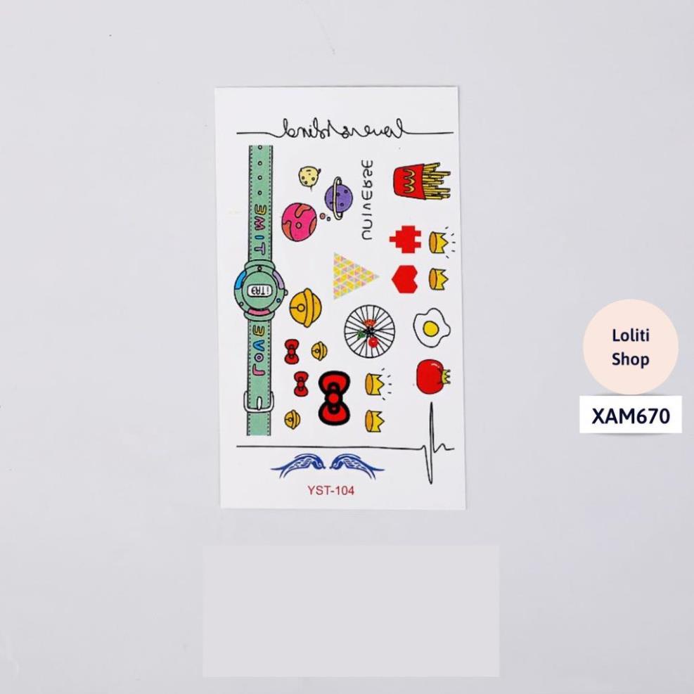 Hình xăm tạm thời chống nước họa tiết dễ thương LOLITI XAM670
