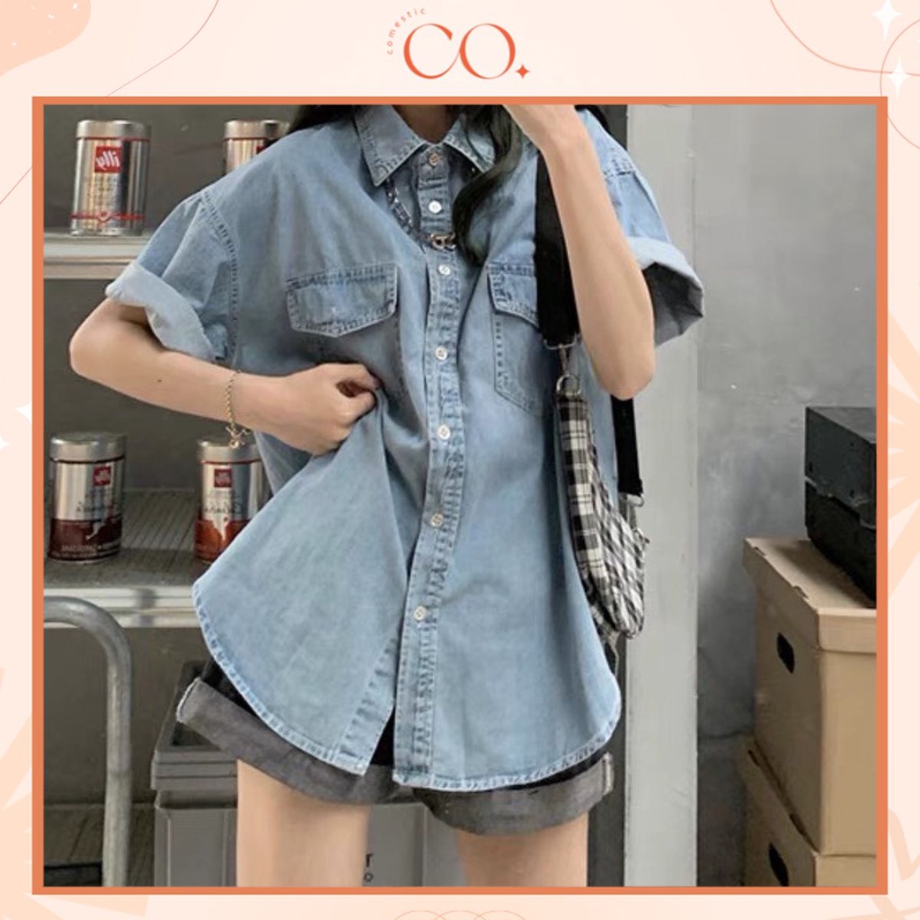 Áo khoác jean cộc tay, áo jean nữ khoác ngoài phong cách Ulzzang_G5