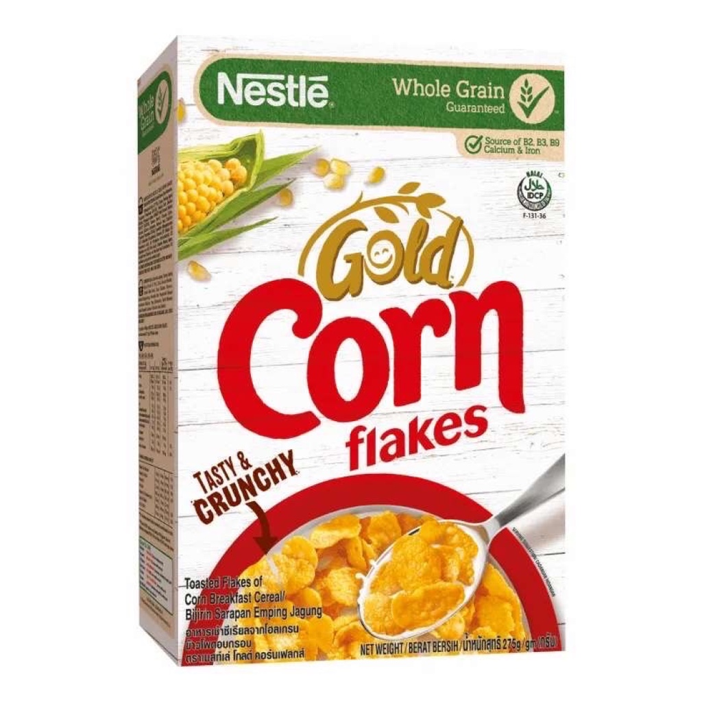 (COMBO 2 Hộp) Ngũ Cốc Ngô Giòn, Gold Corn Flakes, Toasted Flakes of Corn Breakfast Cereal (275g) - NESTLE