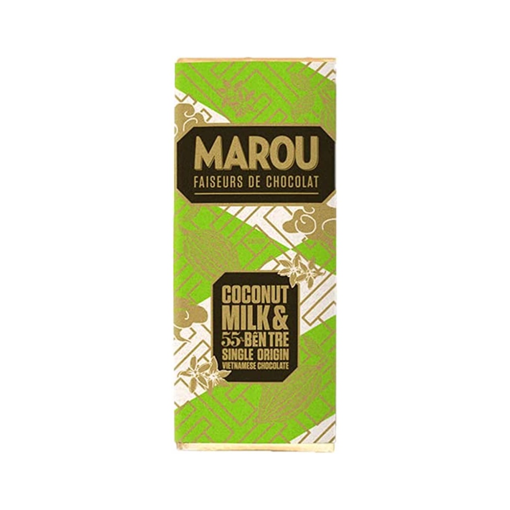 Socola Vị Sữa Dừa, Ben Tre 55% Single Origin Vietnamese Chocolate, Coconut Milk  - MAROU